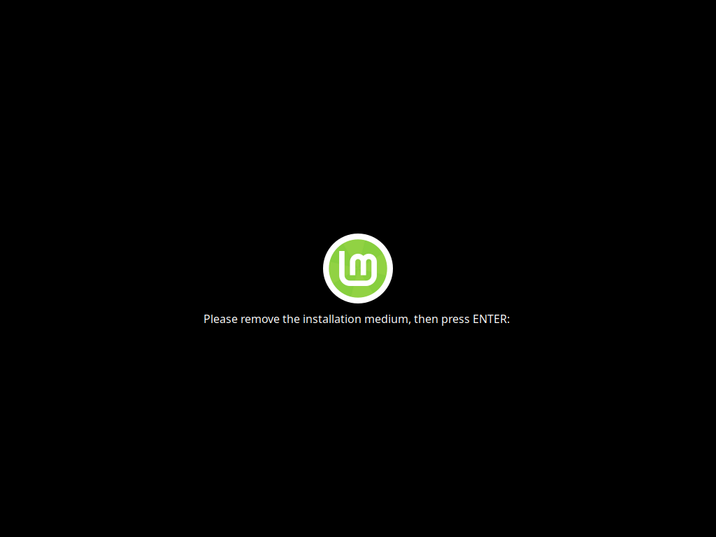 Installation Linux Mint 22 abgeschlossen