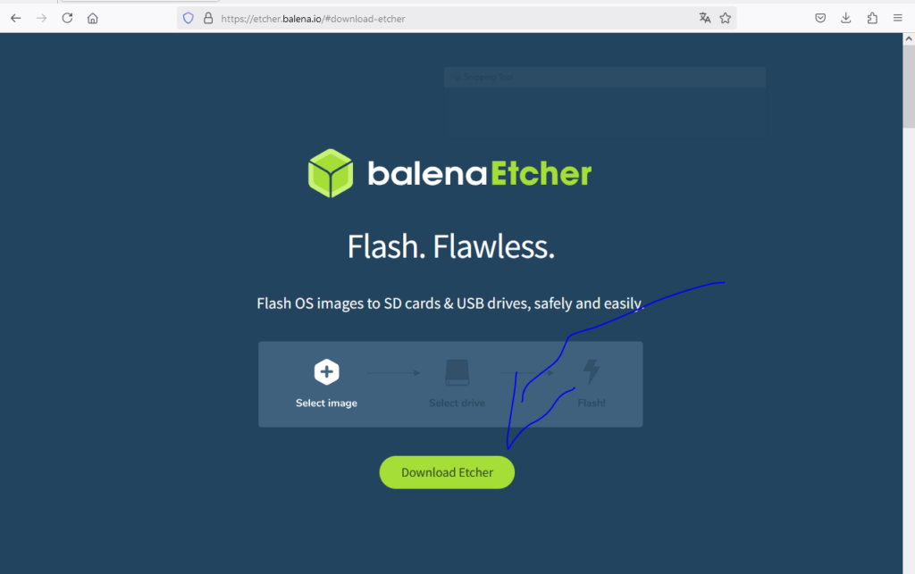 balenaEtcher Download von Herstellerseite - Tool zum schreiben von Images auf USB-Sticks
