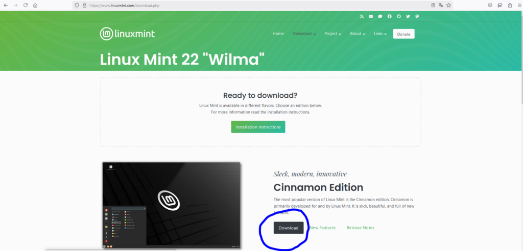 Linux Mint Download - Cinnamon Edition